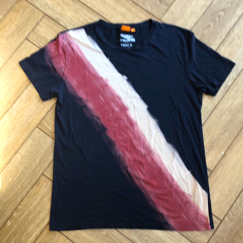 Orange Boss Paint it! navy, white, red (pinkish) t-shirt